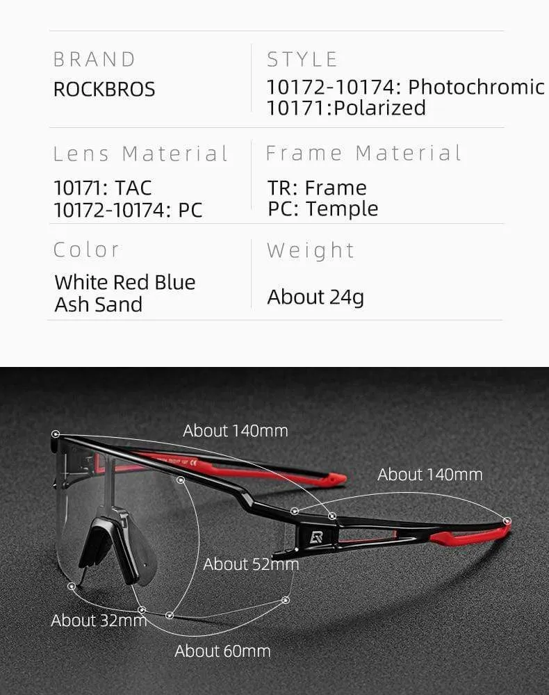 Photochrome Radfahren Gläser Polarisierte Integrierte Myopie Rahmen Sport Sonnenbrille Männer Frauen Gläser Radfahren Brillen Goggle