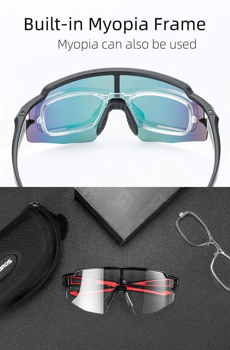 Photochrome Radfahren Gläser Polarisierte Integrierte Myopie Rahmen Sport Sonnenbrille Männer Frauen Gläser Radfahren Brillen Goggle