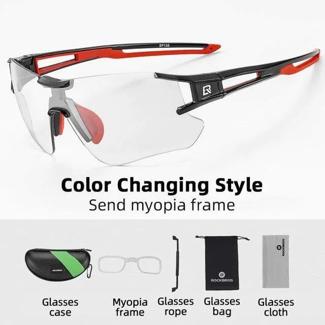 Photochrome Radfahren Gläser Polarisierte Integrierte Myopie Rahmen Sport Sonnenbrille Männer Frauen Gläser Radfahren Brillen Goggle