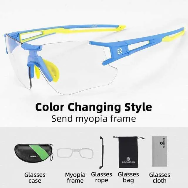 Photochrome Radfahren Gläser Polarisierte Integrierte Myopie Rahmen Sport Sonnenbrille Männer Frauen Gläser Radfahren Brillen Goggle