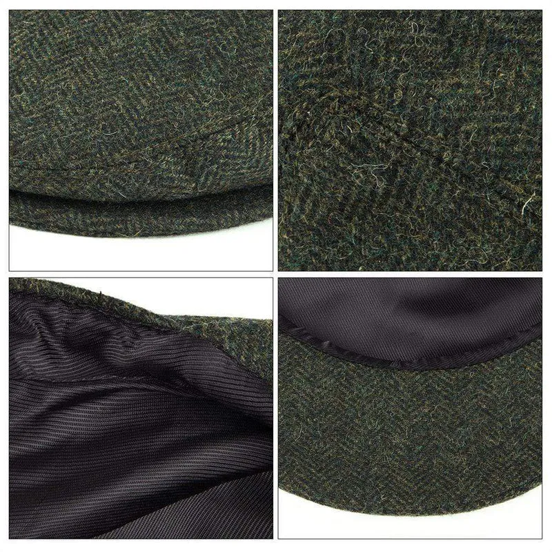 Wolle Tweed Fischgrätenmuster Irish Cap Männer Frauen Baskenmütze Cabbie Fahrer Hut Golf Ivy Flache Hüte Grün Schwarz Gelb 200