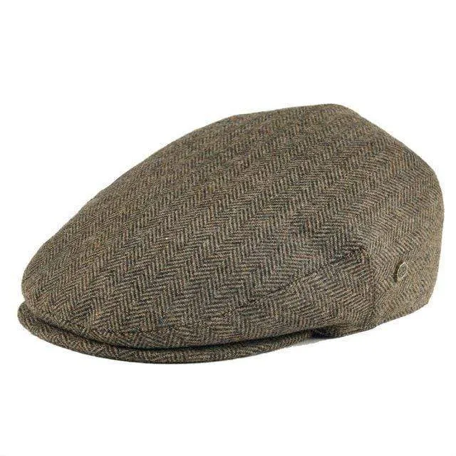 Wolle Tweed Fischgrätenmuster Irish Cap Männer Frauen Baskenmütze Cabbie Fahrer Hut Golf Ivy Flache Hüte Grün Schwarz Gelb 200