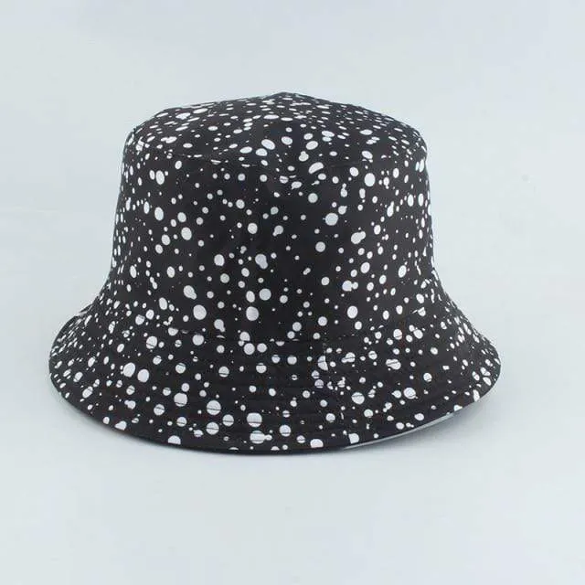Herren Damen Fischerhut Vintage Print Panama Bucket Hat Reversible Bob Chapeau Femme Retro Hip Hop Cap Gorros