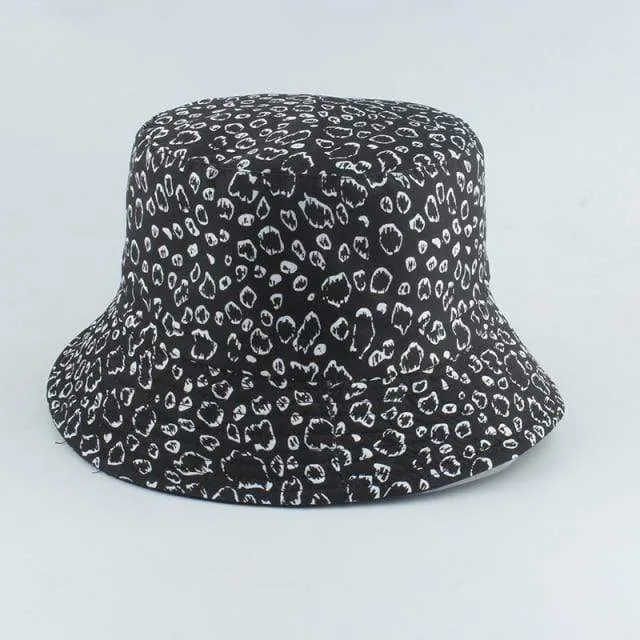 Herren Damen Fischerhut Vintage Print Panama Bucket Hat Reversible Bob Chapeau Femme Retro Hip Hop Cap Gorros