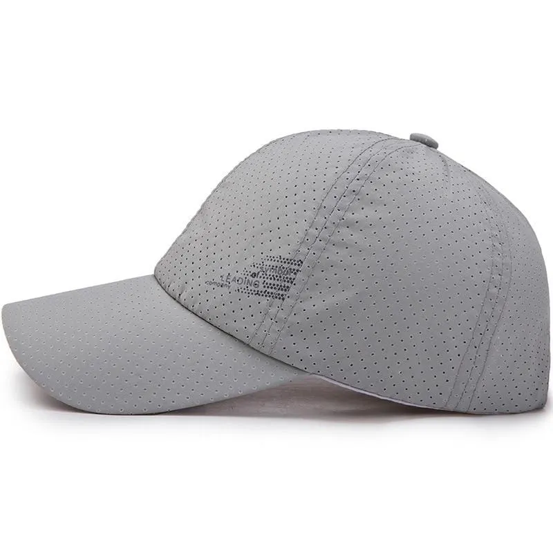 Baseball Cap Schnelltrocknende Hüte Herren Damen Sommer Unisex Atmungsaktiv Sport Pure Color Snapback Hat Bone Baseball Hat