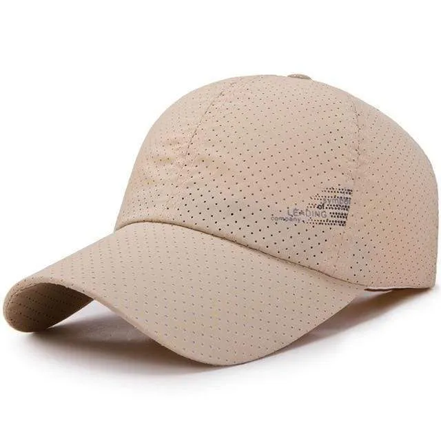 Baseball Cap Schnelltrocknende Hüte Herren Damen Sommer Unisex Atmungsaktiv Sport Pure Color Snapback Hat Bone Baseball Hat