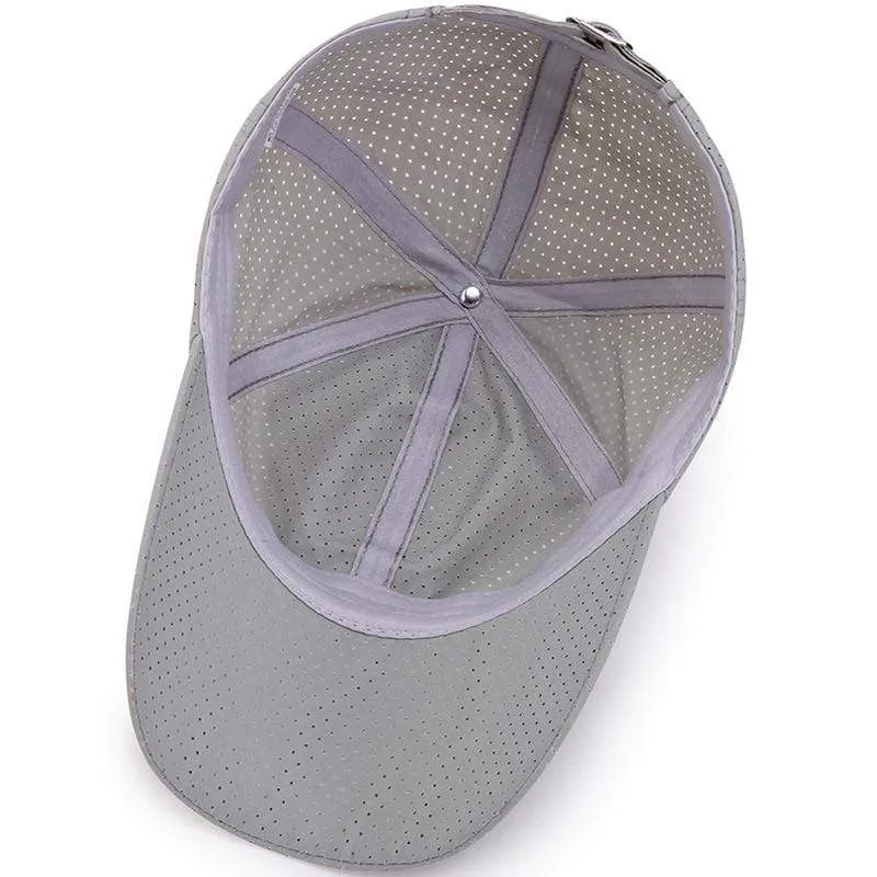 Baseball Cap Schnelltrocknende Hüte Herren Damen Sommer Unisex Atmungsaktiv Sport Pure Color Snapback Hat Bone Baseball Hat