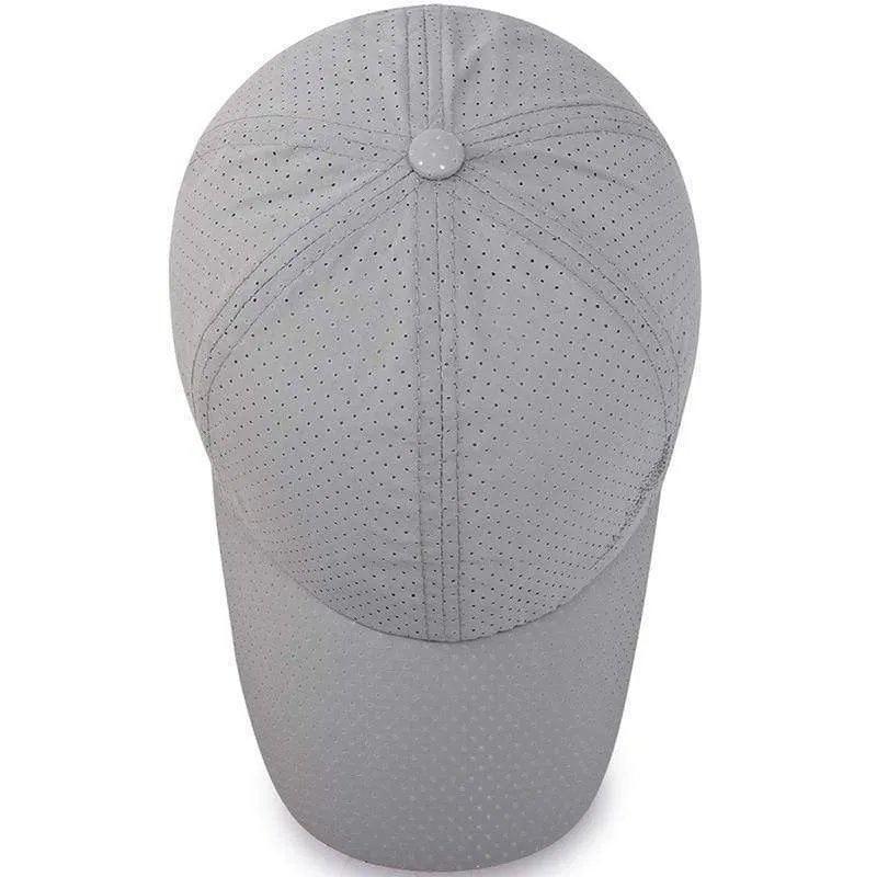 Baseball Cap Schnelltrocknende Hüte Herren Damen Sommer Unisex Atmungsaktiv Sport Pure Color Snapback Hat Bone Baseball Hat