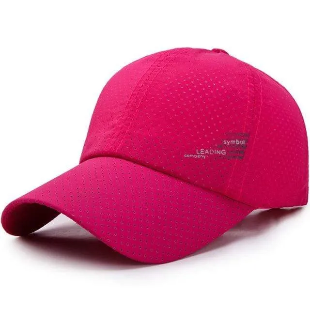 Baseball Cap Schnelltrocknende Hüte Herren Damen Sommer Unisex Atmungsaktiv Sport Pure Color Snapback Hat Bone Baseball Hat