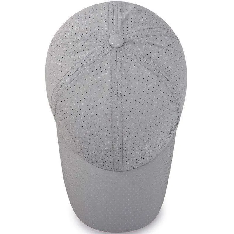 Baseball Cap Schnelltrocknende Hüte Herren Damen Sommer Unisex Atmungsaktiv Sport Pure Color Snapback Hat Bone Baseball Hat