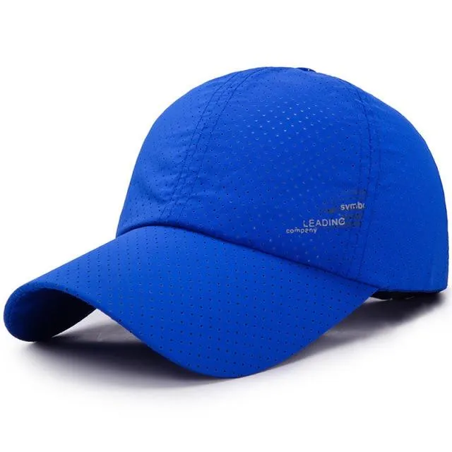 Baseball Cap Schnelltrocknende Hüte Herren Damen Sommer Unisex Atmungsaktiv Sport Pure Color Snapback Hat Bone Baseball Hat