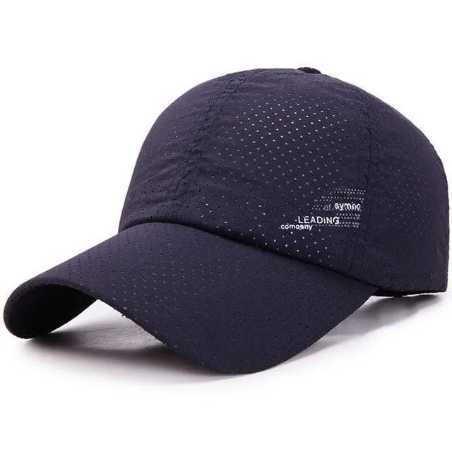 Baseball Cap Schnelltrocknende Hüte Herren Damen Sommer Unisex Atmungsaktiv Sport Pure Color Snapback Hat Bone Baseball Hat