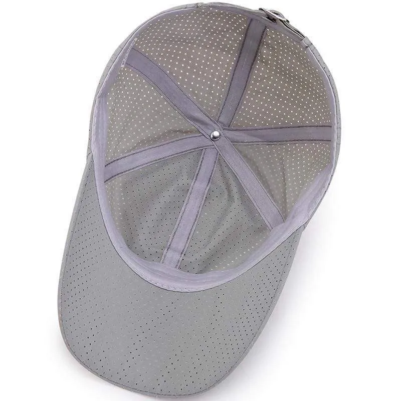 Baseball Cap Schnelltrocknende Hüte Herren Damen Sommer Unisex Atmungsaktiv Sport Pure Color Snapback Hat Bone Baseball Hat