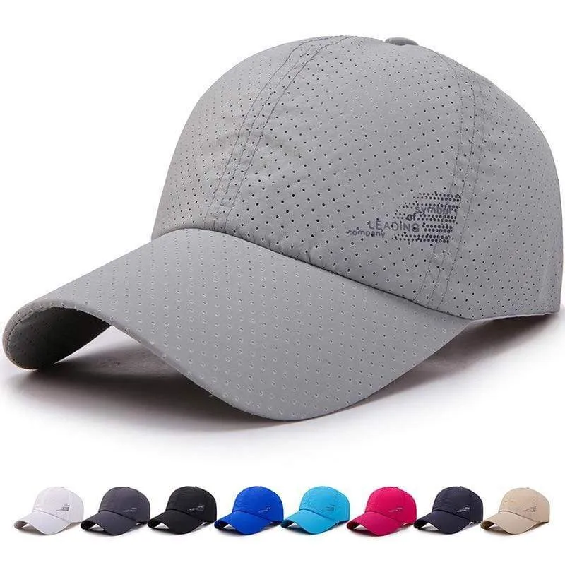 Baseball Cap Schnelltrocknende Hüte Herren Damen Sommer Unisex Atmungsaktiv Sport Pure Color Snapback Hat Bone Baseball Hat