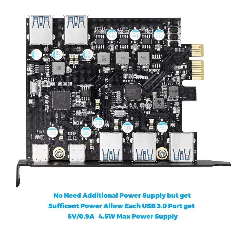 PCIE zu 5 Ports USB3.0 Konverter Dual Ports USB3.1 Typ-C PCI Express Erweiterungskarte Interner USB 3.0 für Mac Pro Fresco Fl1100
