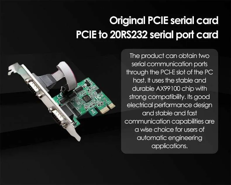 PC An zwei serielle Anschlüsse RS232-Schnittstelle Industrielle Steuerung Computer-Erweiterungskarte Computeradapter PCI-E-serielle Karte