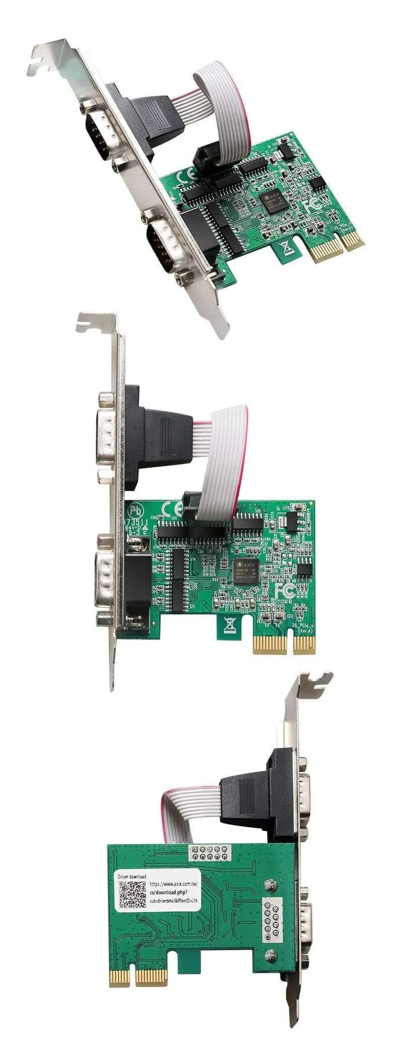 PC An zwei serielle Anschlüsse RS232-Schnittstelle Industrielle Steuerung Computer-Erweiterungskarte Computeradapter PCI-E-serielle Karte