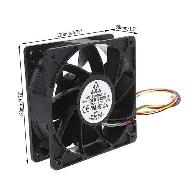 120x120x38mm bürstenloser DC 12V 1.6A PWM Server Lüfter für Delta AFC1212DE