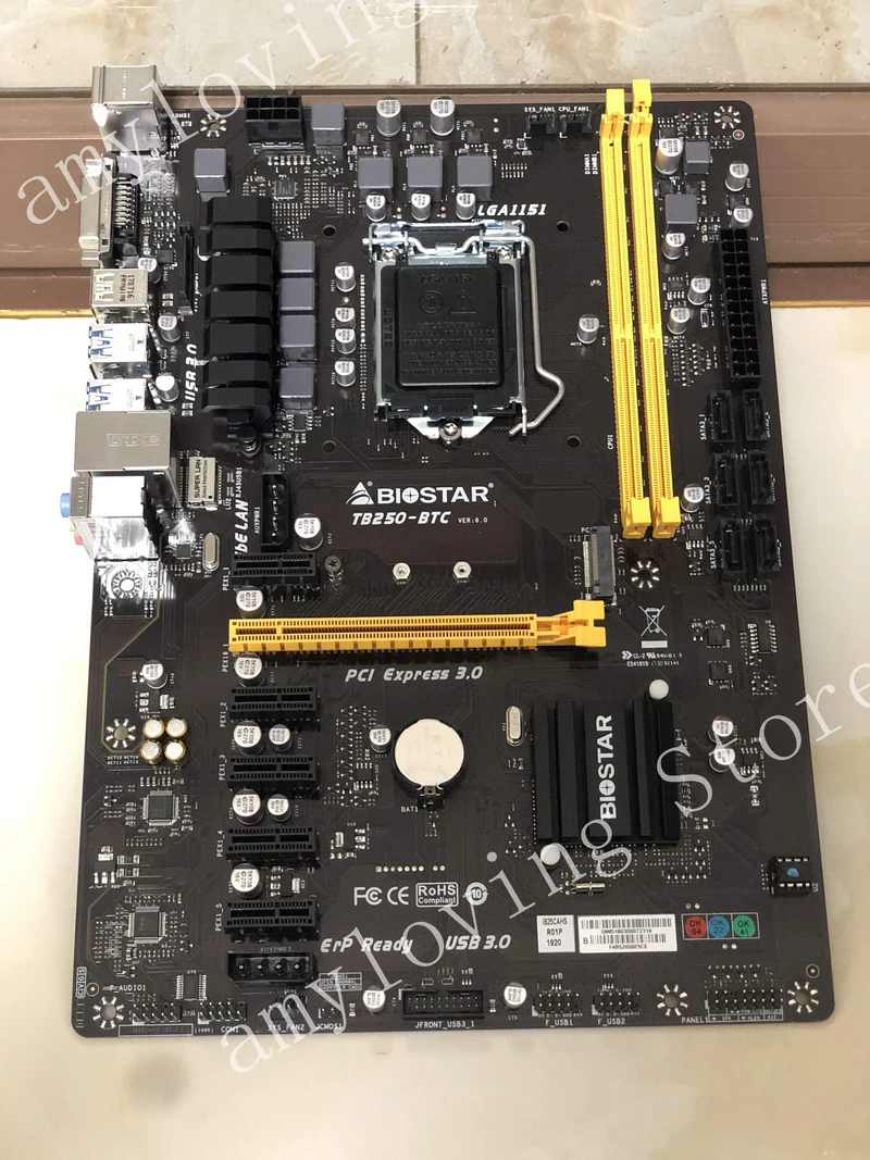 Mining-Motherboard für BIOSTAR TB250-BTC 6PCIE-GPU-Karten B250 LGA 1151 DDR4 TB250 ATX BTC 6-Karten-Mainboard