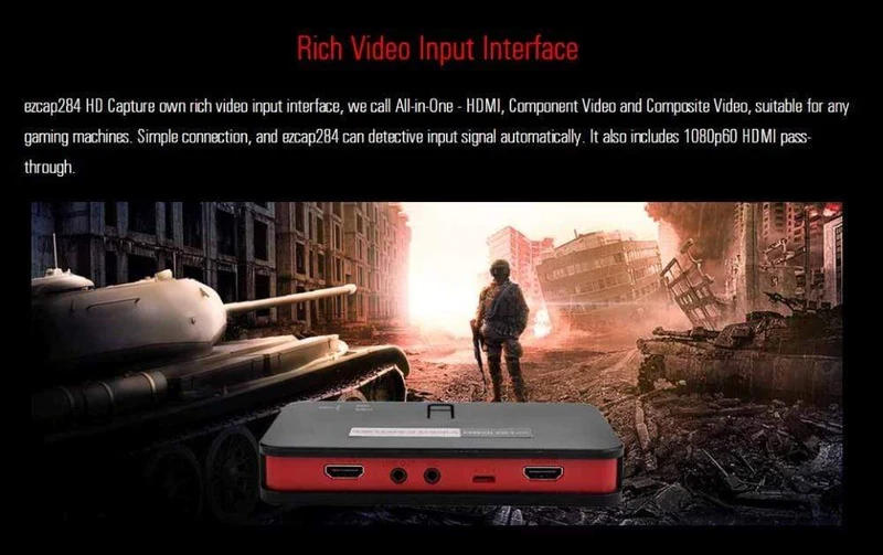 EZCAP 284 1080P HDMI-kompatibles Spiel HD Video Capture Box Grabber für XBOX PS3 PS4 TV Medical Online