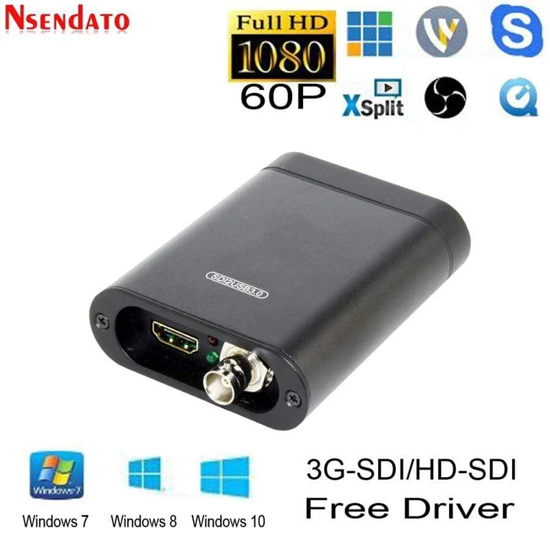 USB3.0 SDI 60FPS HD-Videoaufnahmekarte HD auf USB 3.0 2.0 Videoaufnahmebox-Adapter Dongle Spiel Live-Streaming-Übertragung