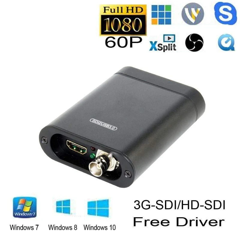 USB3.0 SDI 60FPS HD-Videoaufnahmekarte HD auf USB 3.0 2.0 Videoaufnahmebox-Adapter Dongle Spiel Live-Streaming-Übertragung
