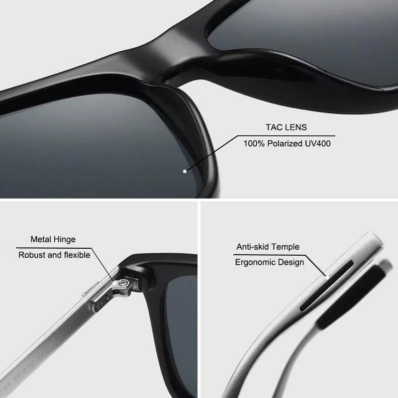 Polarisierte Sonnenbrille Herren 2021 UV400 Fahrerspiegel Quadratische Sonnenbrille Retro Vintage Blendschutz Sonnenbrille für Männer