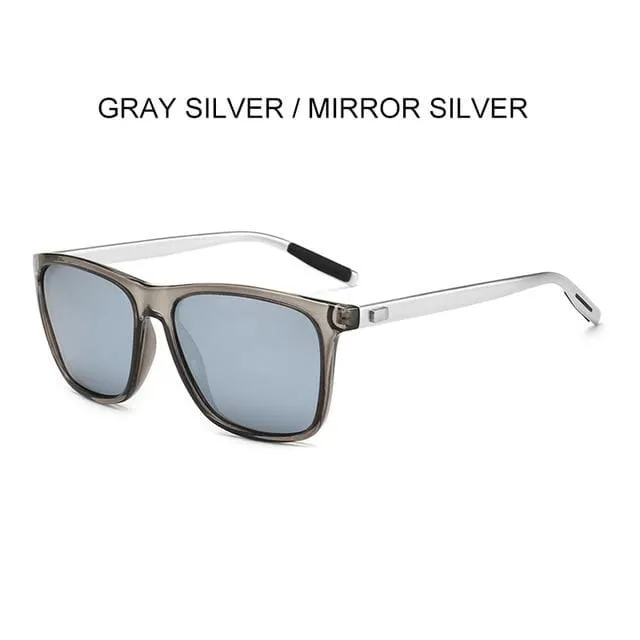 Polarisierte Sonnenbrille Herren 2021 UV400 Fahrerspiegel Quadratische Sonnenbrille Retro Vintage Blendschutz Sonnenbrille für Männer