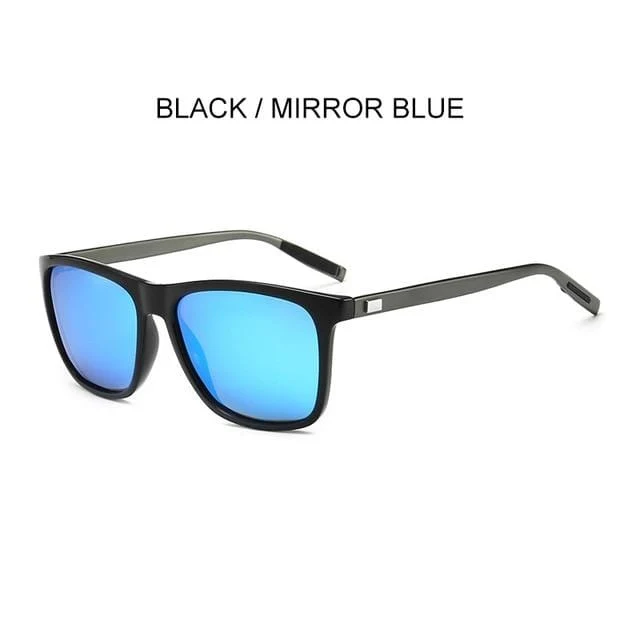 Polarisierte Sonnenbrille Herren 2021 UV400 Fahrerspiegel Quadratische Sonnenbrille Retro Vintage Blendschutz Sonnenbrille für Männer