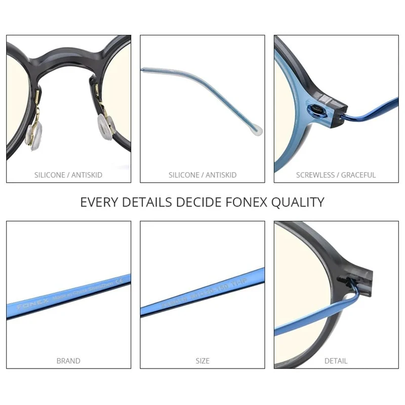 Anti-Blaulicht-blockierende Brille für Damen, 2020, neue Anti-Blue-Rays-Computerbrille für Herren, FAB019 (Nylonrahmen, Titan-Brille)
