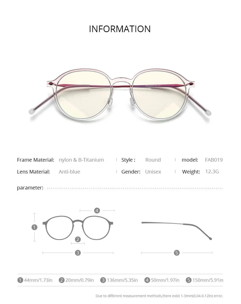 Anti-Blaulicht-blockierende Brille für Damen, 2020, neue Anti-Blue-Rays-Computerbrille für Herren, FAB019 (Nylonrahmen, Titan-Brille)