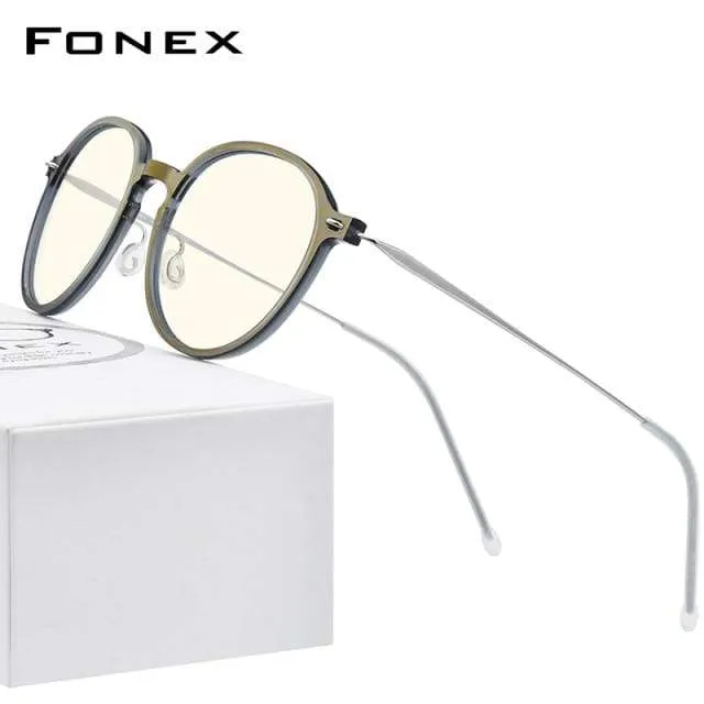 Anti-Blaulicht-blockierende Brille für Damen, 2020, neue Anti-Blue-Rays-Computerbrille für Herren, FAB019 (Nylonrahmen, Titan-Brille)