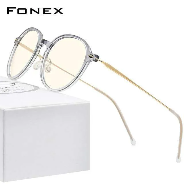 Anti-Blaulicht-blockierende Brille für Damen, 2020, neue Anti-Blue-Rays-Computerbrille für Herren, FAB019 (Nylonrahmen, Titan-Brille)