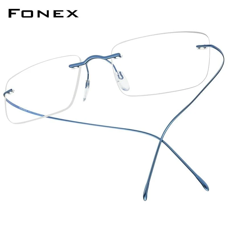 Titan Brillenrahmen Männer 2020 Frauen Randlose verschreibungspflichtige quadratische Brillenfassungen Myopia Optical Korean Eyewear F85634