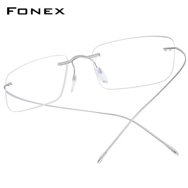 Titan Brillenrahmen Männer 2020 Frauen Randlose verschreibungspflichtige quadratische Brillenfassungen Myopia Optical Korean Eyewear F85634