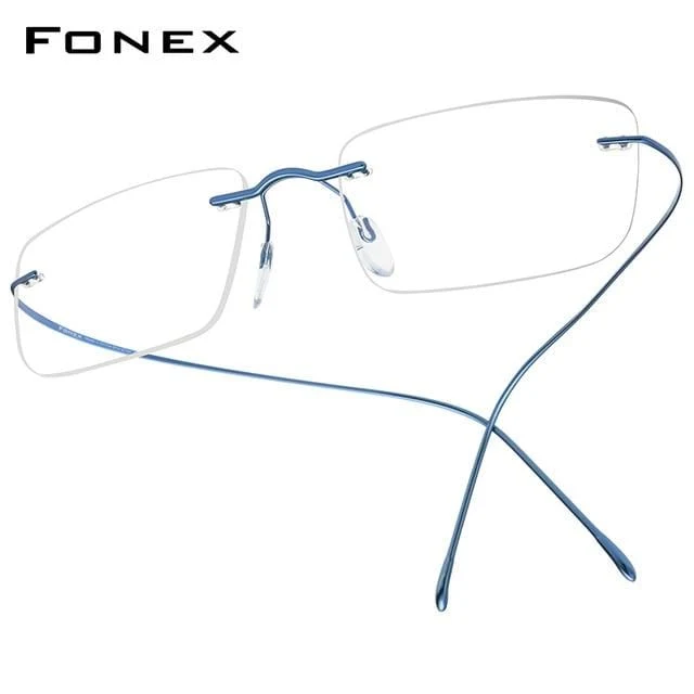 Titan Brillenrahmen Männer 2020 Frauen Randlose verschreibungspflichtige quadratische Brillenfassungen Myopia Optical Korean Eyewear F85634