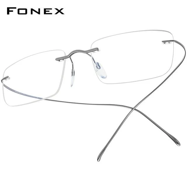 Titan Brillenrahmen Männer 2020 Frauen Randlose verschreibungspflichtige quadratische Brillenfassungen Myopia Optical Korean Eyewear F85634
