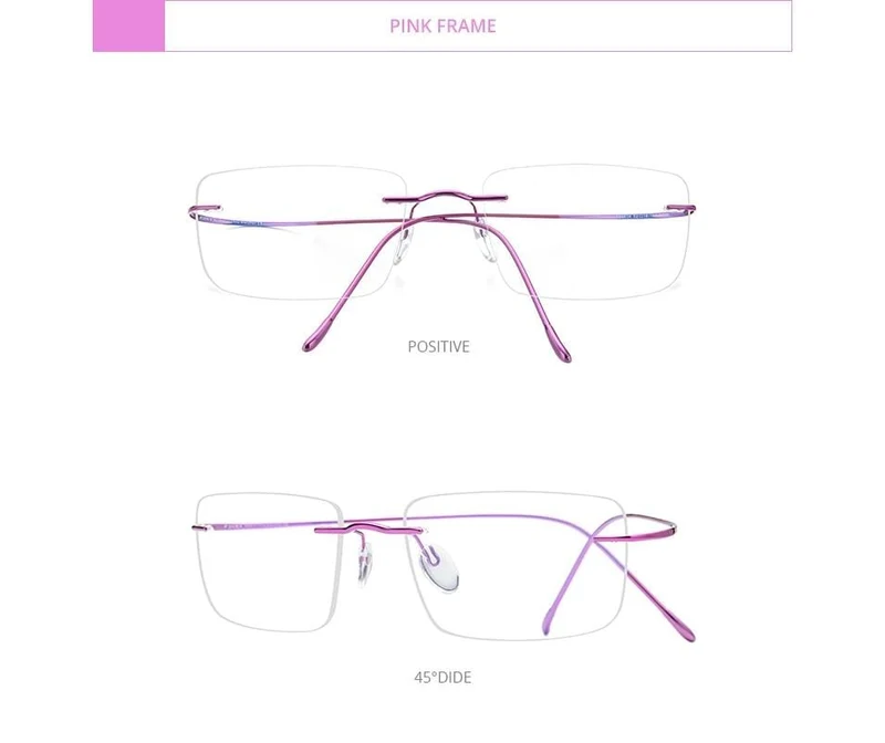 Titan Brillenrahmen Männer 2020 Frauen Randlose verschreibungspflichtige quadratische Brillenfassungen Myopia Optical Korean Eyewear F85634