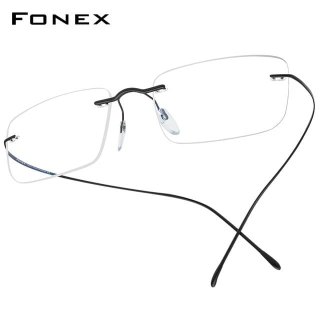 Titan Brillenrahmen Männer 2020 Frauen Randlose verschreibungspflichtige quadratische Brillenfassungen Myopia Optical Korean Eyewear F85634