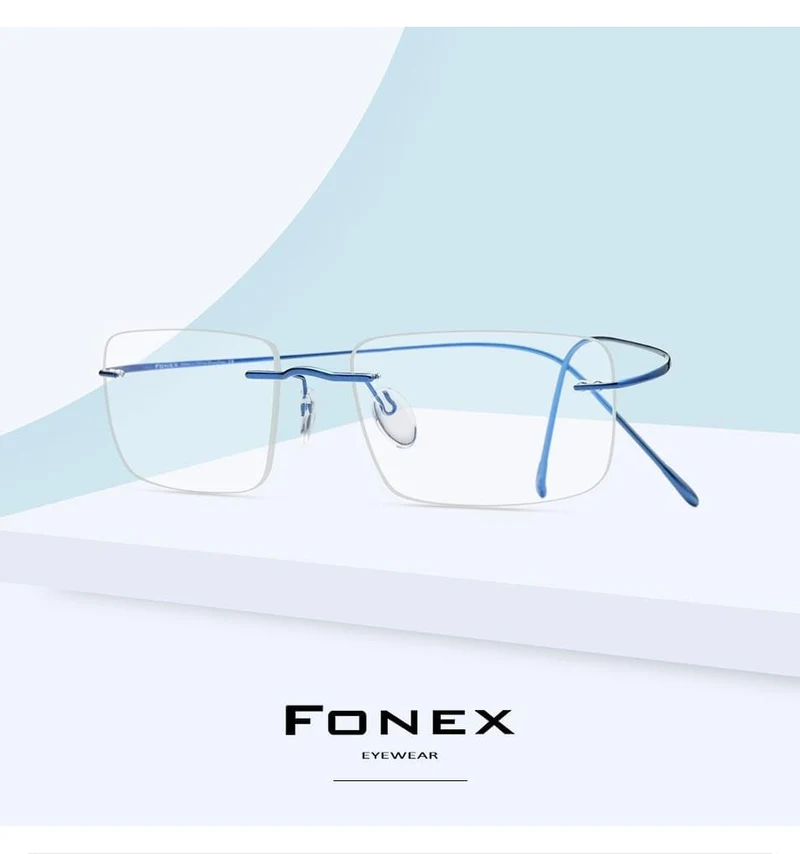 Titan Brillenrahmen Männer 2020 Frauen Randlose verschreibungspflichtige quadratische Brillenfassungen Myopia Optical Korean Eyewear F85634