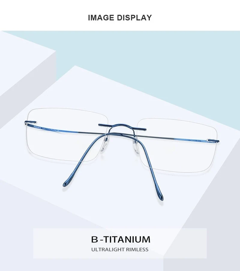 Titan Brillenrahmen Männer 2020 Frauen Randlose verschreibungspflichtige quadratische Brillenfassungen Myopia Optical Korean Eyewear F85634