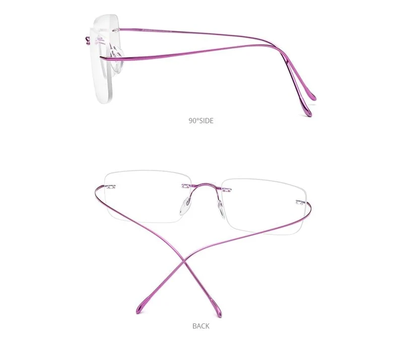 Titan Brillenrahmen Männer 2020 Frauen Randlose verschreibungspflichtige quadratische Brillenfassungen Myopia Optical Korean Eyewear F85634