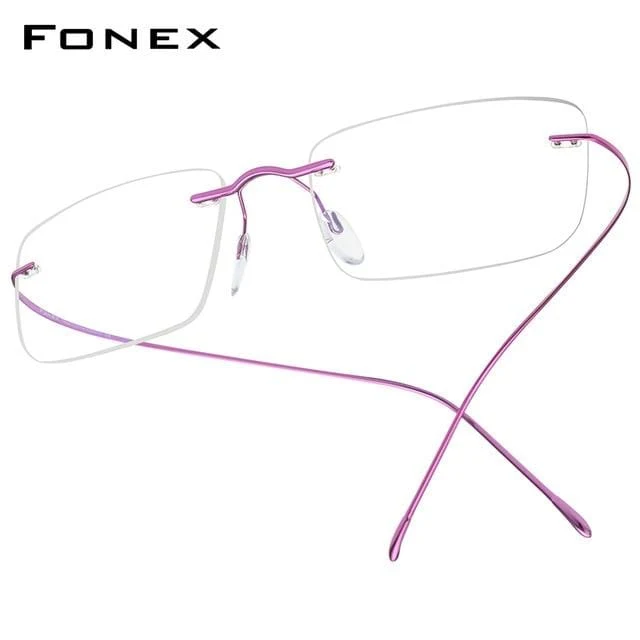 Titan Brillenrahmen Männer 2020 Frauen Randlose verschreibungspflichtige quadratische Brillenfassungen Myopia Optical Korean Eyewear F85634