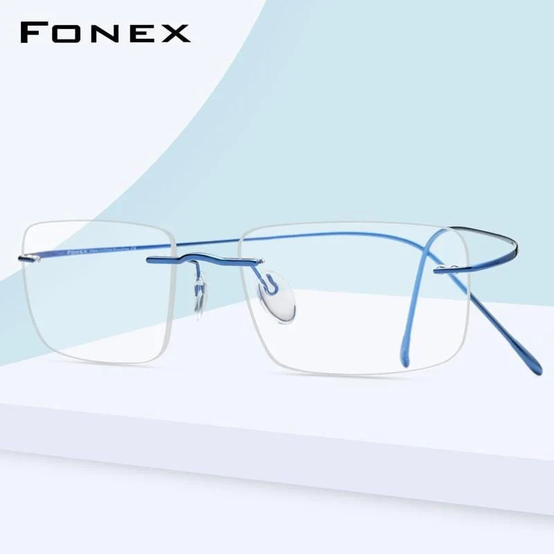 Titan Brillenrahmen Männer 2020 Frauen Randlose verschreibungspflichtige quadratische Brillenfassungen Myopia Optical Korean Eyewear F85634