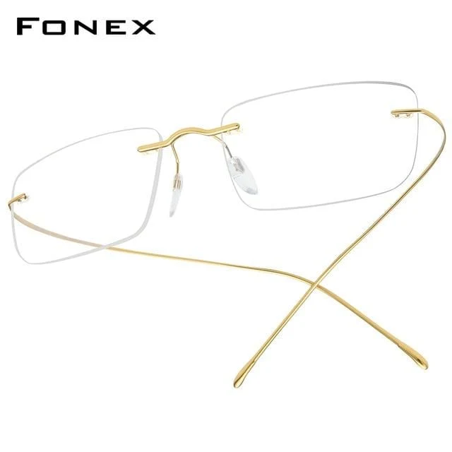 Titan Brillenrahmen Männer 2020 Frauen Randlose verschreibungspflichtige quadratische Brillenfassungen Myopia Optical Korean Eyewear F85634