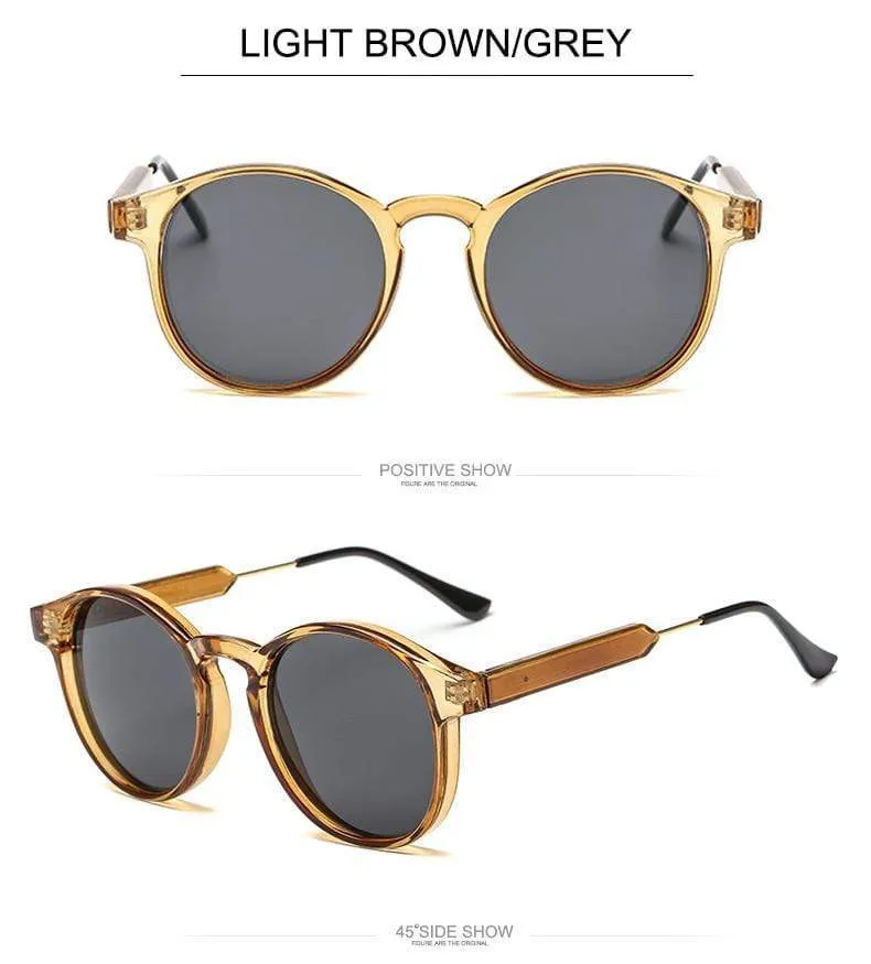 Retro Runde Sonnenbrille Frauen Männer Marke Design Transparent Weibliche Sonnenbrille Männer Oculos De Sol Feminino Lunette Soleil