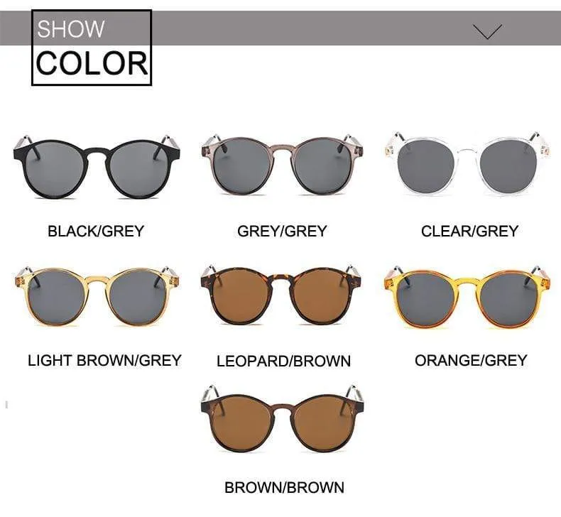 Retro Runde Sonnenbrille Frauen Männer Marke Design Transparent Weibliche Sonnenbrille Männer Oculos De Sol Feminino Lunette Soleil