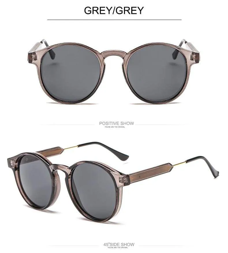 Retro Runde Sonnenbrille Frauen Männer Marke Design Transparent Weibliche Sonnenbrille Männer Oculos De Sol Feminino Lunette Soleil