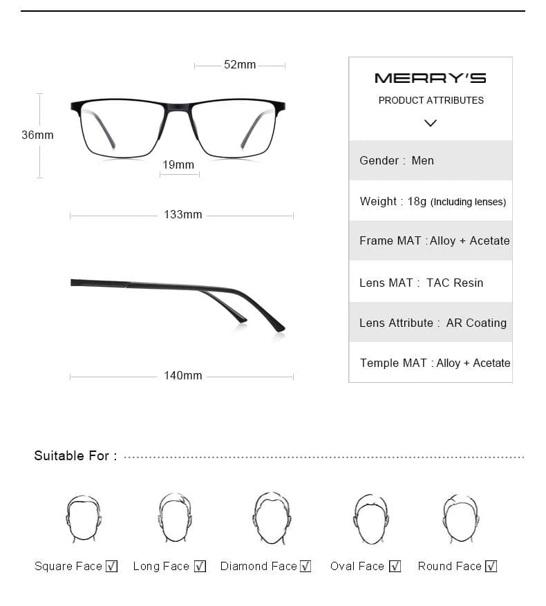 Männer Titan Legierung Brille Rahmen Mode Männlichen Quadratischen Ultraleicht Auge Myopie Brillen S2001