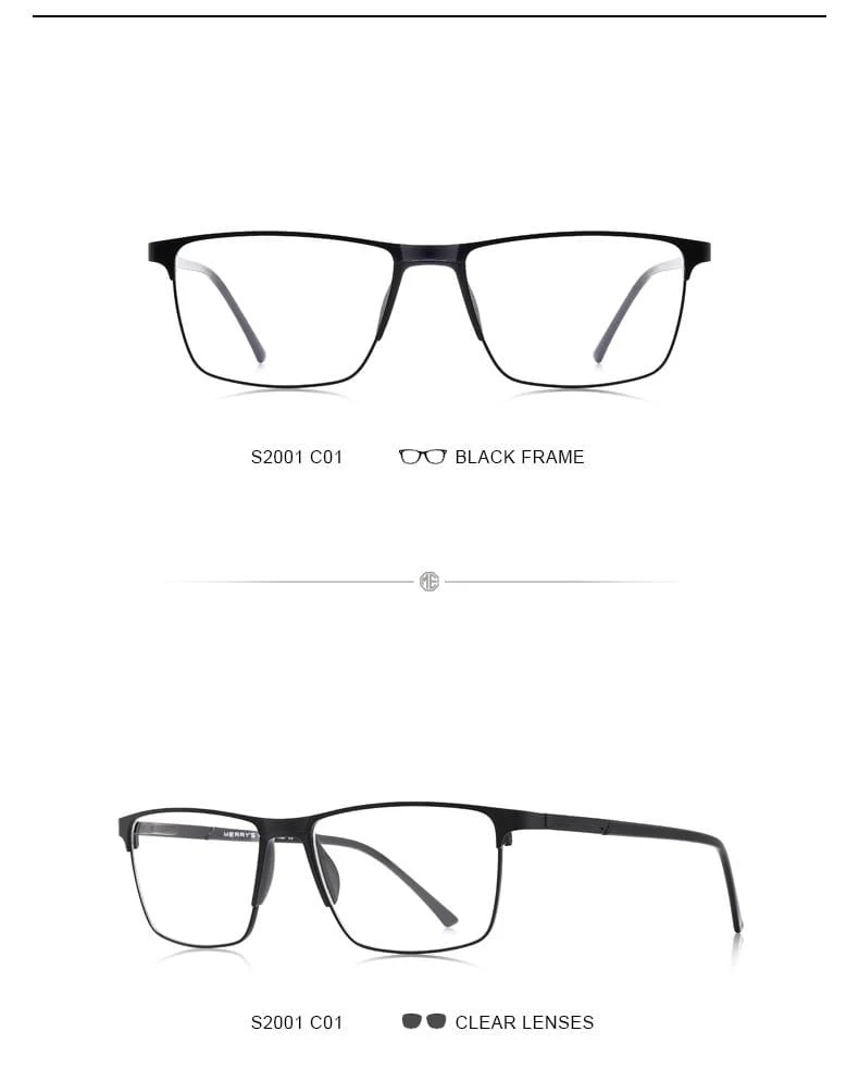 Männer Titan Legierung Brille Rahmen Mode Männlichen Quadratischen Ultraleicht Auge Myopie Brillen S2001